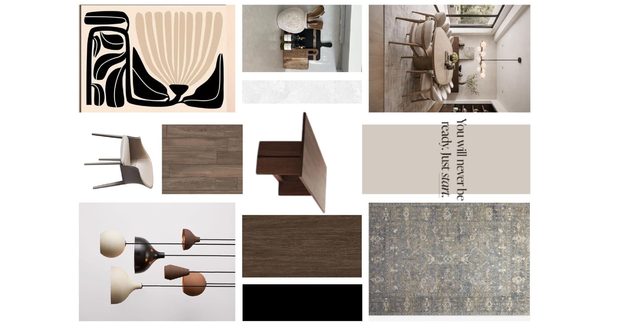 Kétszintes lakás Étkező moodboard